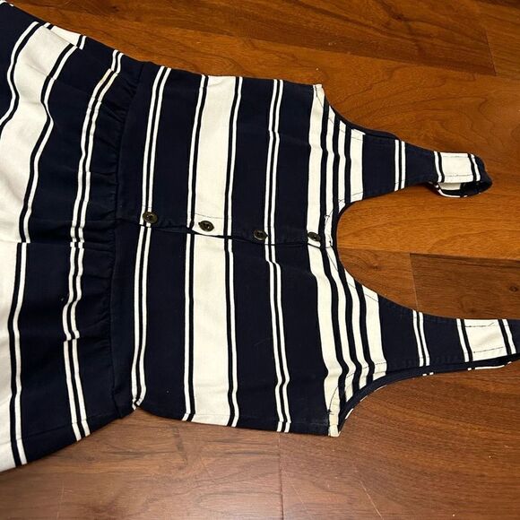 J Crew women’s striped sleeveless navy and white button back sundress scoop neck - Picture 4 of 8